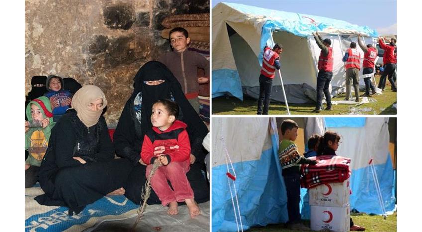 تقديم المساعدة للعائلات السورية التي تعيش في الكهوف